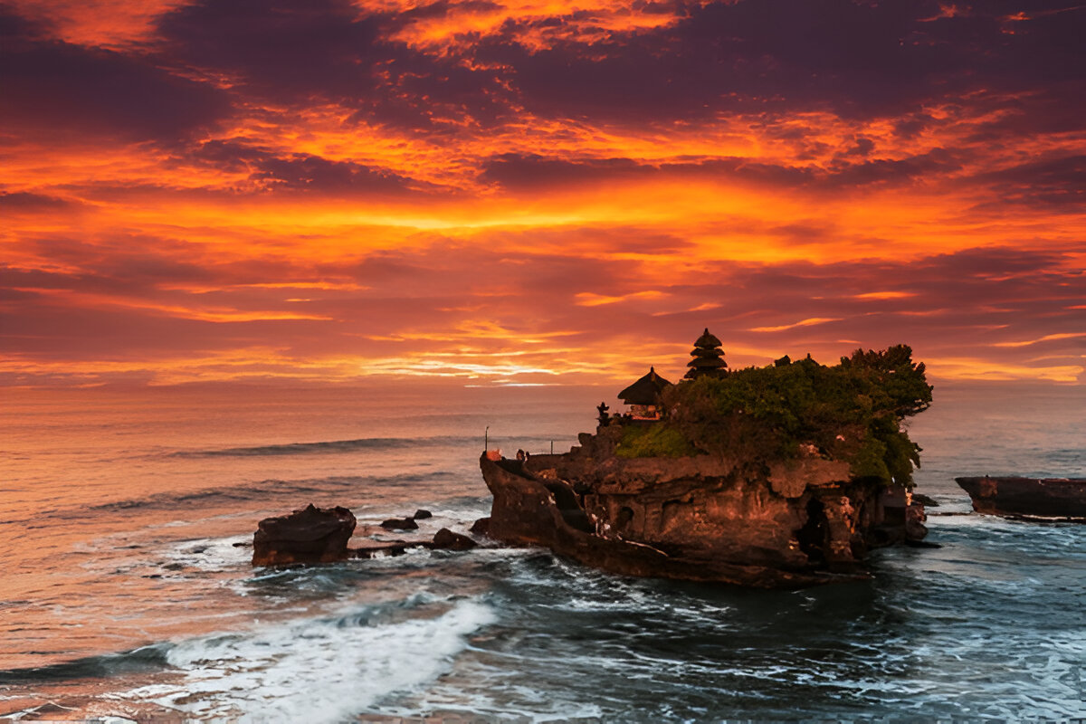 Tanah Lot 的日落